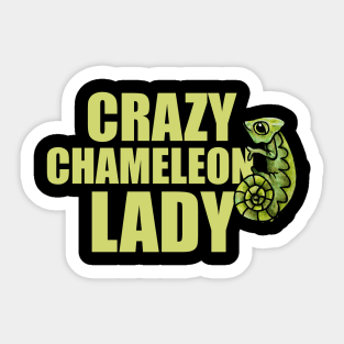 Crazy Chameleon Lady Sticker